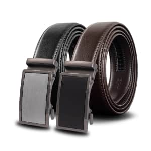Men's Slide Ratchet Belt 2-Pack for $18