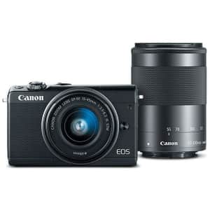 Canon EOS M100 24.2MP Digital Camera w/ 15-45mm Lens & 55-200mm Lens for $385
