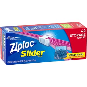 Ziploc Quart Food Storage Slider Bags 42-Pack for $14