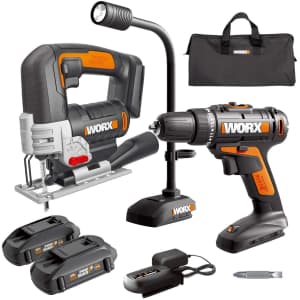 Worx 20V Cordless Drill, Jigsaw, and Flex Light Combo Kit for $67 Worx 20V Cordless Drill, Jigsaw, and Flex Light Combo Kit for $67