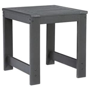 Signature Design by Ashley Amora Outdoor HDPE Patio End Table, Charcoal Gray for $145