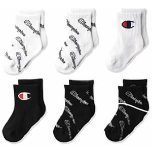 Champion unisex child Champion Kid's 6 Pack All Over Script Crew Socks, 1, 7 9 US for $11 Champion unisex child Champion Kid's 6 Pack All Over Script Crew Socks, 1, 7 9 US for $11