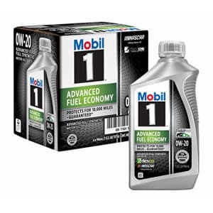 Mobil 1 124184 0W-20 Advanced Fuel Economy Synthetic Motor Oil-1 Quart (Pack of 6), 192. for $57