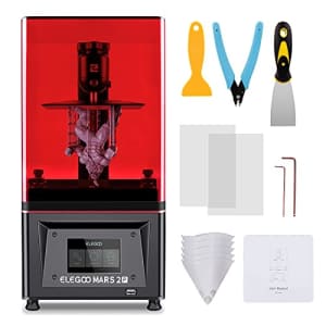 ELEGOO Mars 2 Pro 3D Printer, MSLA UV Resin 3D Printer with 6.08 inch 2K Mono LCD, Speedy Printing for $180 ELEGOO Mars 2 Pro 3D Printer, MSLA UV Resin 3D Printer with 6.08 inch 2K Mono LCD, Speedy Printing for $180