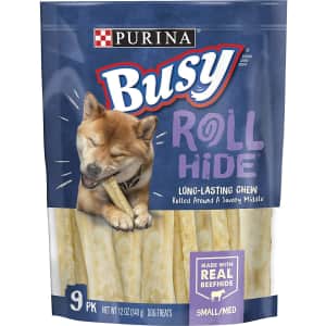 Purina Busy Real Beefhide Dog Chew 9-Count Pouch for $4.61 via Sub & Save Purina Busy Real Beefhide Dog Chew 9-Count Pouch for $4.61 via Sub & Save