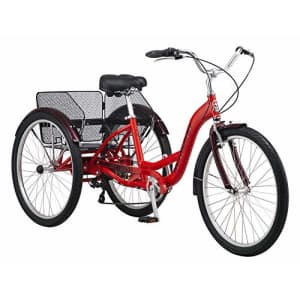 Schwinn Meridian Adult Trike, Three Wheel Cruiser Bike, 7-Speed, 26-Inch Wheels, Cargo Basket, Red for $556