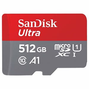 SanDisk 512GB Ultra microSDXC UHS-I Memory Card with Adapter - Up to 150MB/s, C10, U1, Full HD, A1, for $36