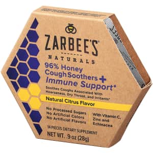 Zarbee's Naturals 96% Honey Cough Soothers + Immune Support for $11