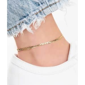 RMZ GOLD NYC 18K Gold Flat Mariner Link Anklet for $12