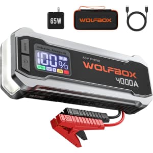 Wolfbox 4,000A 24,000mAh Car Jump Starter for $65