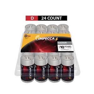 IMPECCA D Batteries (24-Pack) High Performance Alkaline, Long Lasting, and Leak Resistant for $35