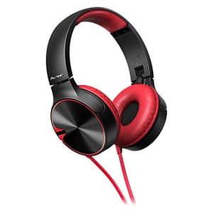 Pioneer Headphone SE-MJ722TR with Microphone (Black Red) for $81