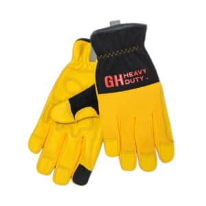 GH Heavy Duty Goatskin Leather Reinforced Palm Performance Touch Screen Compatible Work Gloves for $6 GH Heavy Duty Goatskin Leather Reinforced Palm Performance Touch Screen Compatible Work Gloves for $6