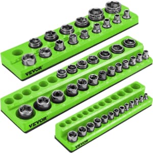 Vevor SAE Magnetic Socket Organizer 3-Pack for $16