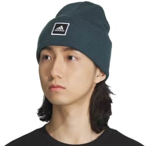 adidas Men's Wide Cuff Folded Knit Beanie for $7