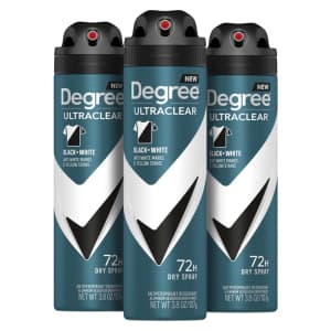 Degree Men Antiperspirant Deodorant UltraClear Dry Sprays 3-Pack for $11