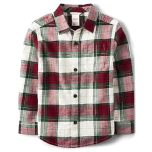 Gymboree,and Toddler Long Sleeve Button Up Shirts,Red Plaid,12-18 MONTHS for $18