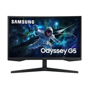 SAMSUNG 27-Inch Odyssey G55C Series QHD 1000R Curved Gaming Monitor, 1ms(MPRT), HDR10, 165Hz, AMD for $219