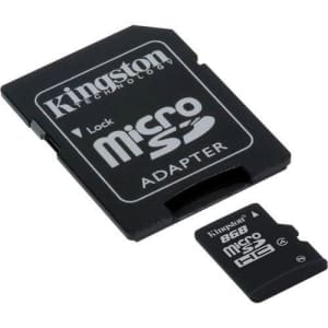 Transcend Samsung SGH-T399 Cell Phone Memory Card 8GB microSDHC Memory Card with SD Adapter for $11