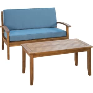 Christopher Knight Home Peyton Outdoor Acacia Wood Loveseat and Coffee Table Set for $192