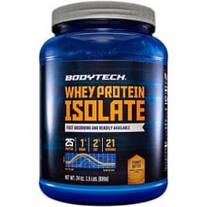 BodyTech Whey Protein Isolate Powder with 25 Grams of Protein per Serving, BCAA's Ideal for Post Workout for $40 BodyTech Whey Protein Isolate Powder with 25 Grams of Protein per Serving, BCAA's Ideal for Post Workout for $40