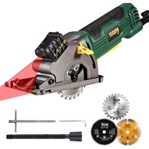 Teccpo 4.8-Amp Compact Circular Saw with Laser Guide for $36