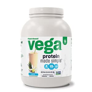 Vega Protein Made Simple Vanilla XL Value Tub (70 Servings) Stevia Free Vegan Protein Powder, Plant for $71