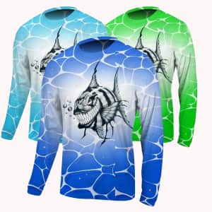 Men's Sinister Fish Graphic Design Shirt for $8