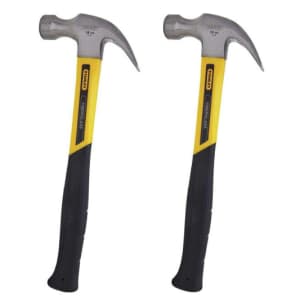 Stanley 16-oz Curve Claw Fiberglass Hammer 2-Pack for $15