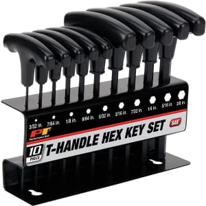 Performance Tools 10-Piece SAE T-Handle Hex Key Set for $10