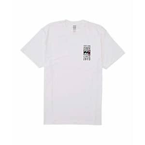 Billabong Men's Classic Short Sleeve Premium Logo Graphic T-Shirt, White Arch, Small for $26