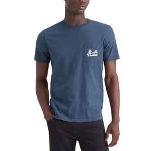 Dockers Men's Slim Fit Short Sleeve Graphic Tee Shirt, (New) Bridge Pocket Vintage Indigo, Medium for $8