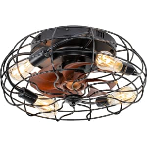 Sunvie Caged Ceiling Fan with Light for $94