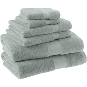 Amazon Aware 100% Organic Cotton Plush Bath Towels - 6-Piece Set, Sage Green for $38