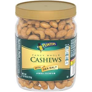 Planters Fancy Whole Cashews With Sea Salt, 26 oz Resealable Jar - Made With Simple Ingredients - for $35
