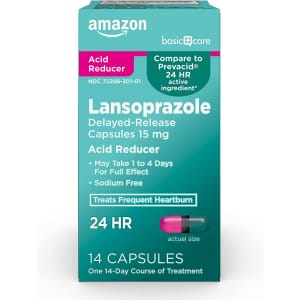 Amazon Basic Care Lansoprazole 15mg Delayed-Release Capsule 14-Pack for $4