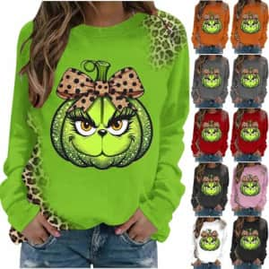 Women's Pumpkin Graphic Halloween Sweatshirts from $12