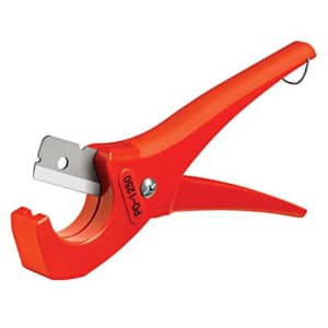 RIDGID 23488 Model PC-1250 Single Stroke Plastic Pipe and Tubing Cutter, 1/8-inch to 1-5/8-inch for $18