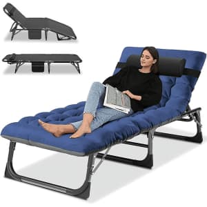 Slsy Folding Lounge Chair w/ 2-Sided Mattress for $88