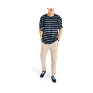 Nautica Men's Striped Pocket T-Shirt, Navy, X-Large for $14