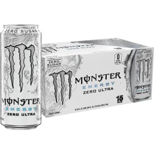 Monster Energy Zero Ultra 16-oz. Energy Drink 15-Pack for $14 via Sub & Save