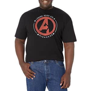 Marvel Big & Tall Classic Jingle Groot Men's Tops Short Sleeve Tee Shirt, Black, 4X-Large for $7