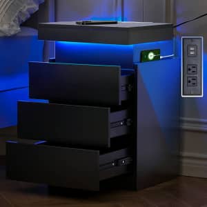 3-Drawer LED Nightsand for $103