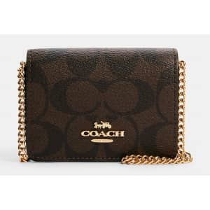 Coach Outlet Mini Wallet On A Chain In Signature Canvas for $60