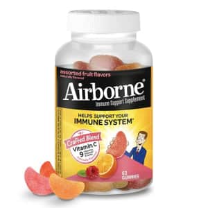 Airborne Vitamin C 750mg (per serving) - Assorted Fruit Gummies (63 count in a bottle), Gluten-Free for $32