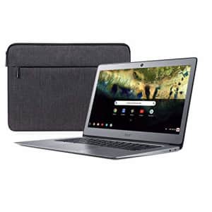 Acer Chromebook 14, Celeron N3160, 14" Full HD, 4GB LPDDR3, 16GB eMMC, CB3-431-C9W7 Bundle, Silver for $200