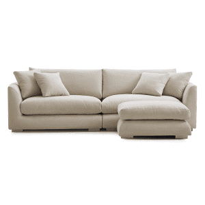 25Home Aalto Boutique Feathers 100" 4-Seater Loveseat & Ottoman for $1,683