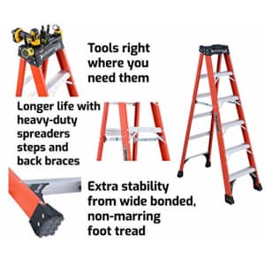 Louisville Ladder 6-Foot Fiberglass Step Ladder, 375-Pound Capacity, FS1406HD for $198