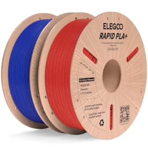 ELEGOO Rapid PLA Plus Filament 1.75mm Blue & Red 2KG, PLA+ 3D Printer Filament for 30-600 mm/s High for $33