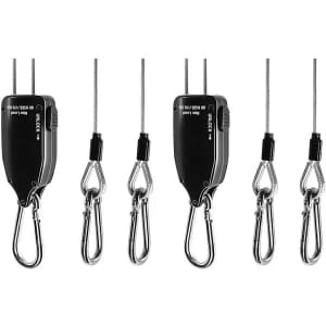 iPower 4.9ft Adjustable Rope Clip Hanger 2-Pack. You'd pay $24 at Amazon.